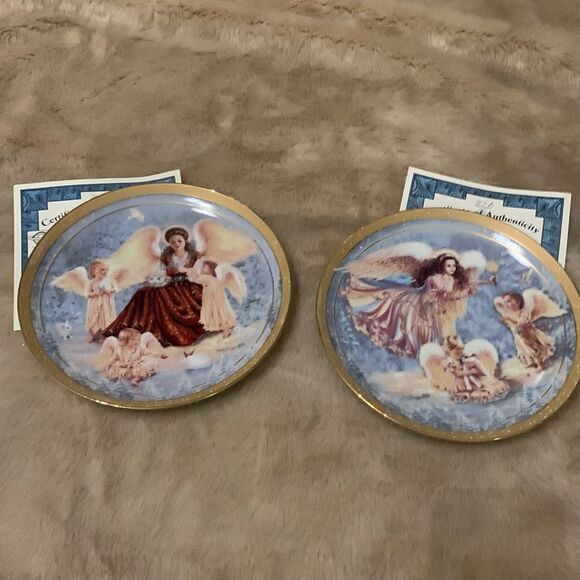 Set of 2 the Bradford exchange angel plates by Dona Gelsinger - Picture 1 of 7